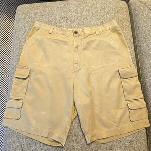 Tommy Bahamas Silk Blend Cargo Shorts Men Tan Size 40